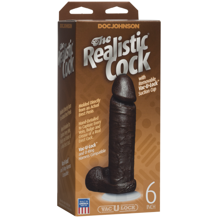 The Realistic Cock - With Removable Vac-U-Lock Suction Cup - 6 Inch (with balls)