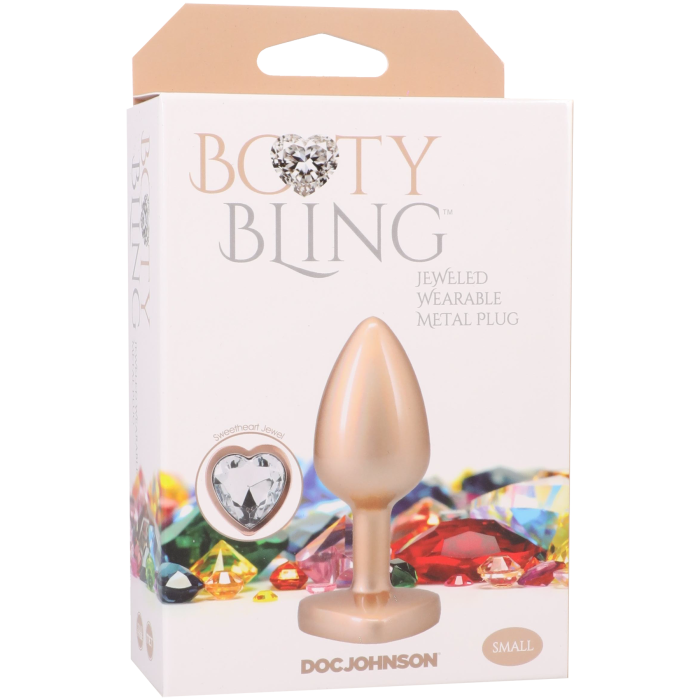 Booty Bling - Heart Diamond Jeweled Wearable Metal Plug - Small