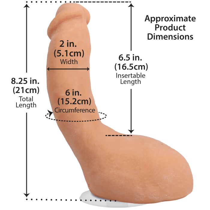Signature Cocks - James Deen - 8 Inch ULTRASKYN Cock with Removable Vac-U-Lock Suction Cup