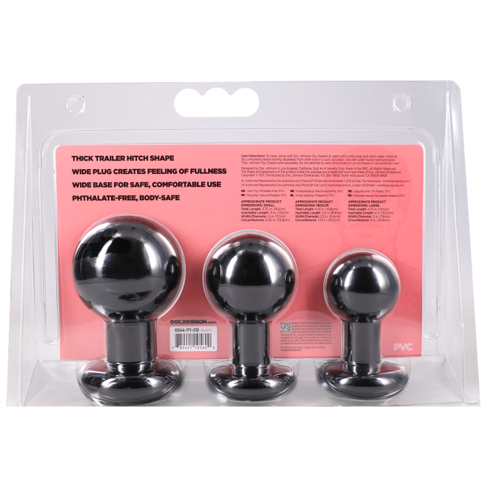 The Classic Round Butt Plug - 3 piece set