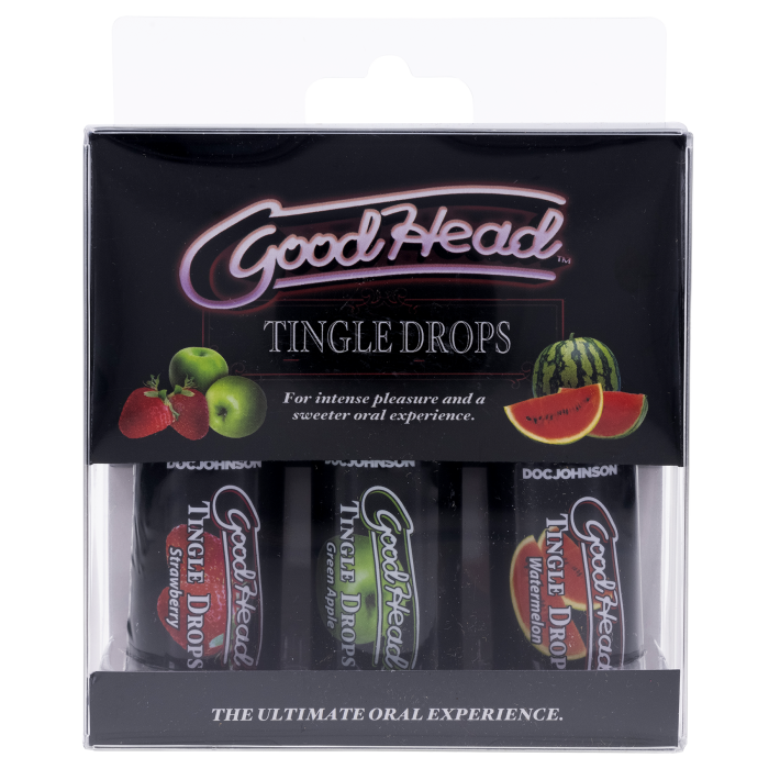 GoodHead - Tingle Drops - Wild Watermelon, Sour Green Apple, Salivating Strawberry - 3 Pack - 1 fl. oz.