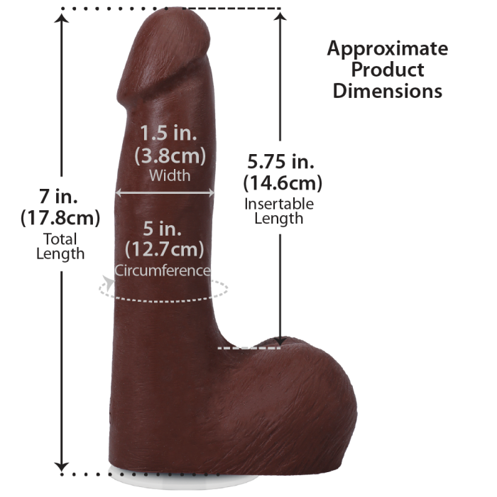 The Realistic Cock - With Removable Vac-U-Lock Suction Cup - ULTRASKYN - 7 Inch (with balls)