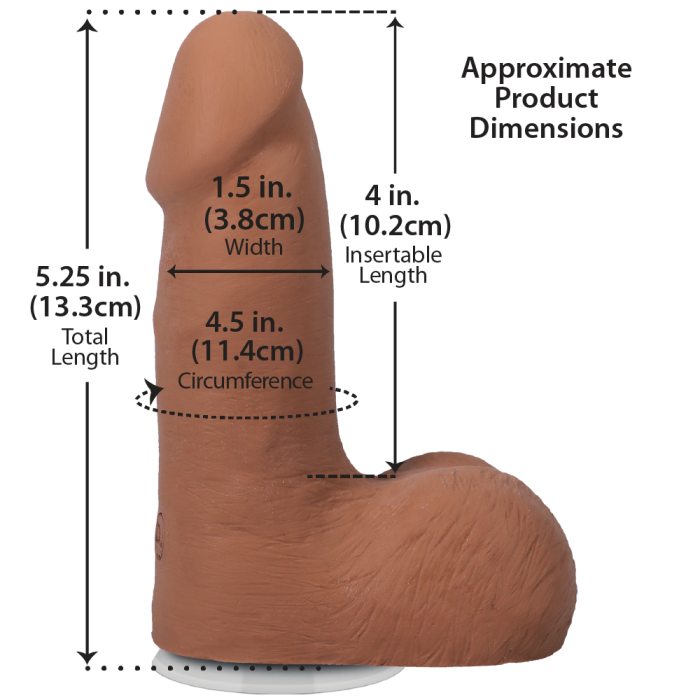 The Realistic Cock - With Removable Vac-U-Lock Suction Cup - ULTRASKYN - 5 Inch (with balls)