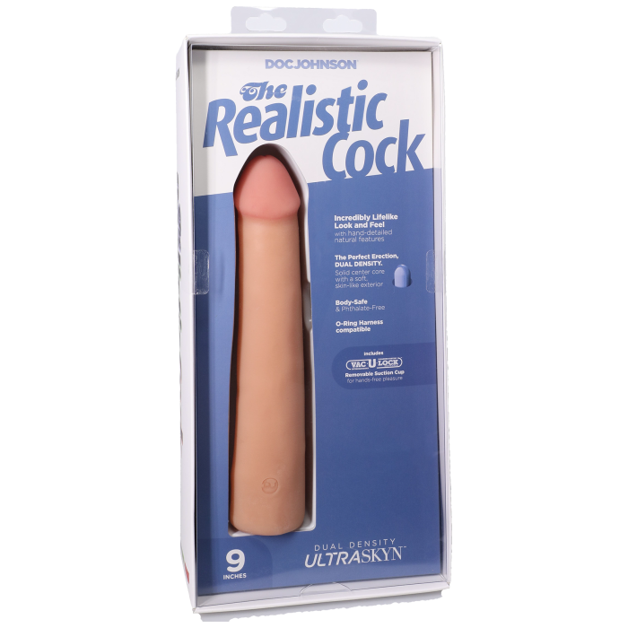 The Realistic Cock - With Removable Vac-U-Lock Suction Cup - ULTRASKYN - 9 Inch