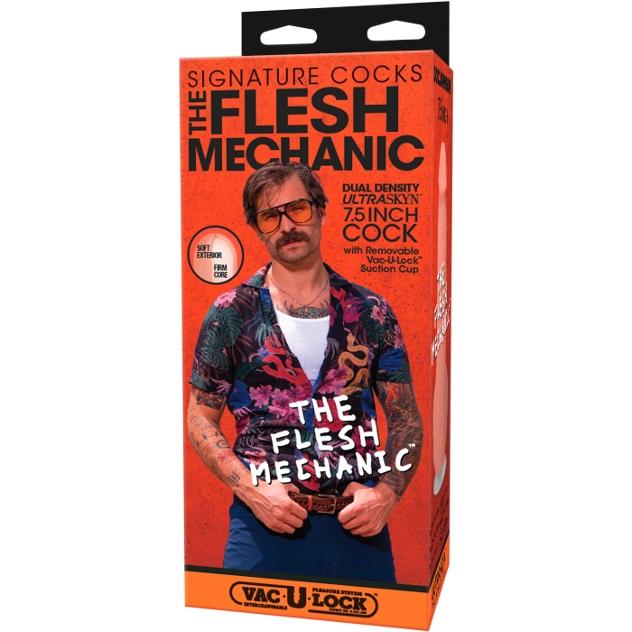 Signature Cocks - The Flesh Mechanic - 7.5 Inch ULTRASKYN Cock with Removable Vac-U-Lock Suction Cup
