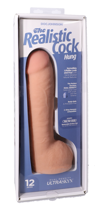 The Realistic Cock - Hung With Removable Vac-U-Lock Suction Cup - ULTRASKYN - 12 Inch (with balls)