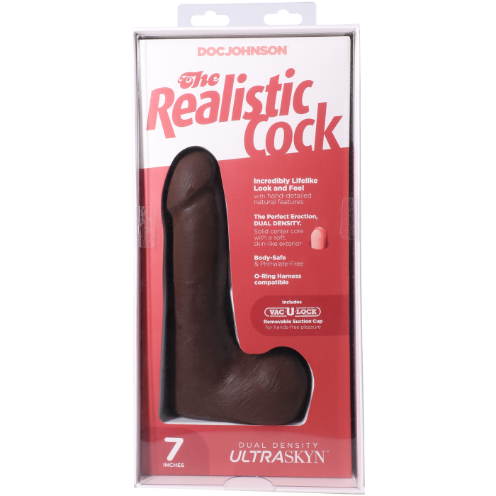 The Realistic Cock - With Removable Vac-U-Lock Suction Cup - ULTRASKYN - 7 Inch (with balls)