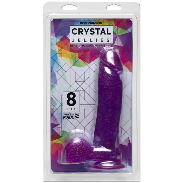 Crystal Jellies - 8 Inch Realistic Cock with Balls