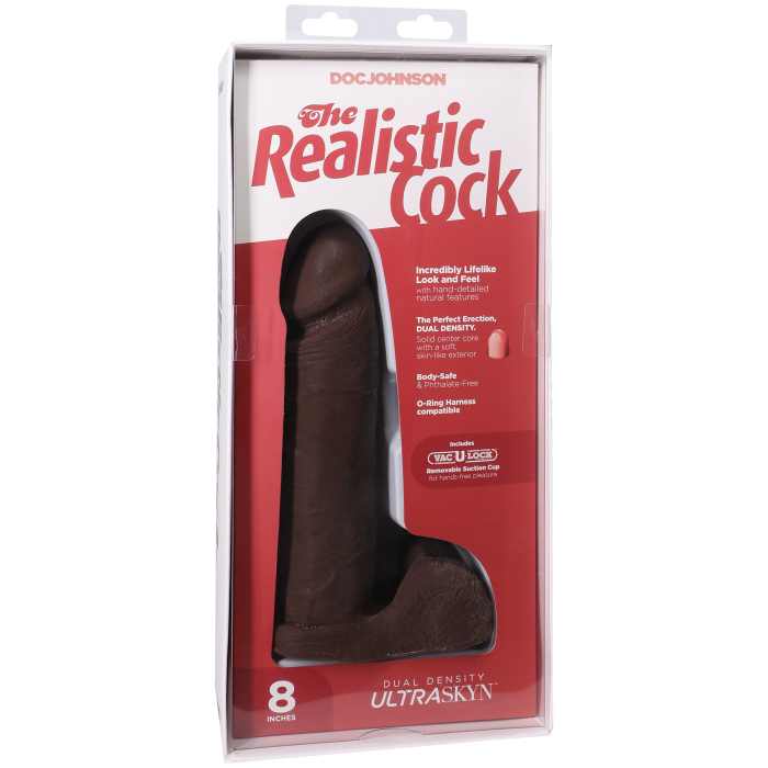 The Realistic Cock - With Removable Vac-U-Lock Suction Cup - ULTRASKYN - 8 Inch (with balls)