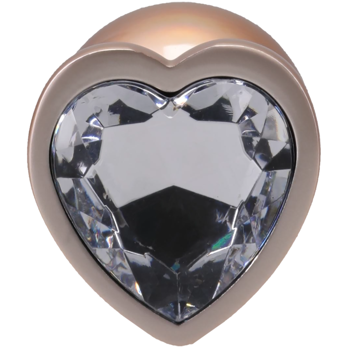Booty Bling - Heart Diamond Jeweled Wearable Metal Plug - Medium