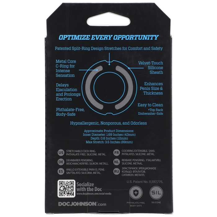 OptiMALE - FlexiSteel - Soft Silicone with Inner Metal Core - 43mm