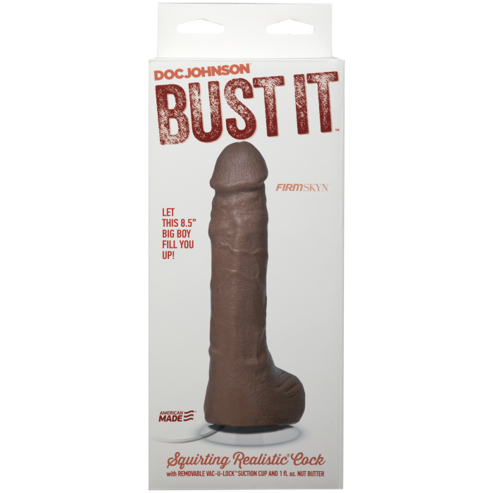 Bust It - Squirting Realistic Cock - With Removable Vac-U-Lock Suction Cup