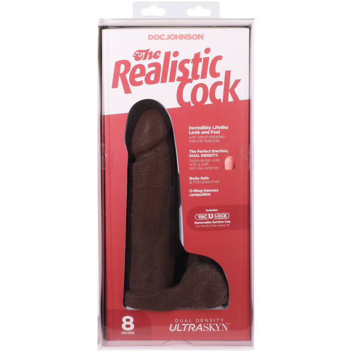 The Realistic Cock - With Removable Vac-U-Lock Suction Cup - ULTRASKYN - 8 Inch (with balls)