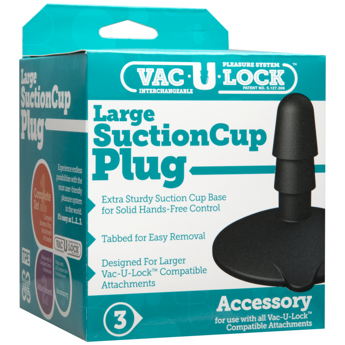Vac-U-Lock - Large Black Suction Cup Plug