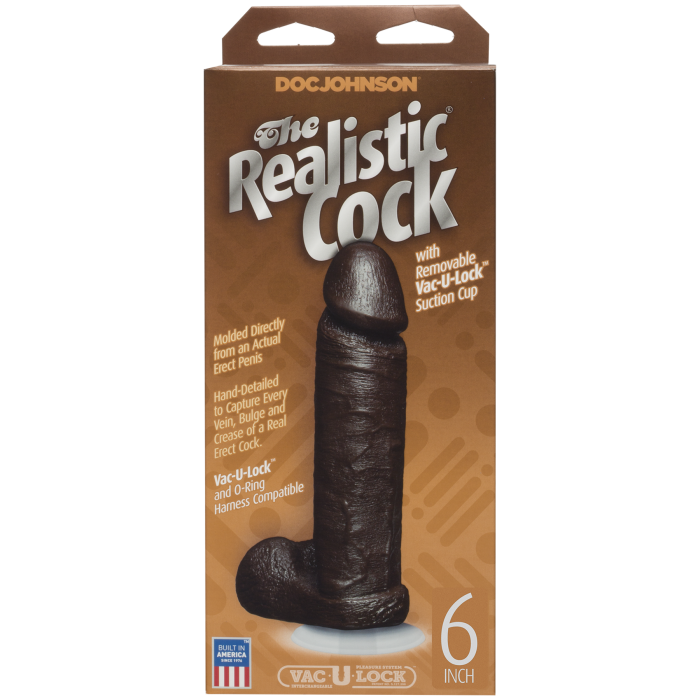 The Realistic Cock - With Removable Vac-U-Lock Suction Cup - 6 Inch (with balls)