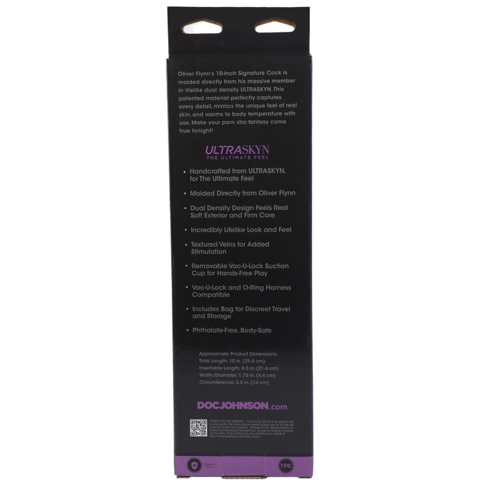 Signature Cocks - Oliver Flynn - 10 Inch ULTRASKYN Cock with Removable Vac-U-Lock Suction Cup
