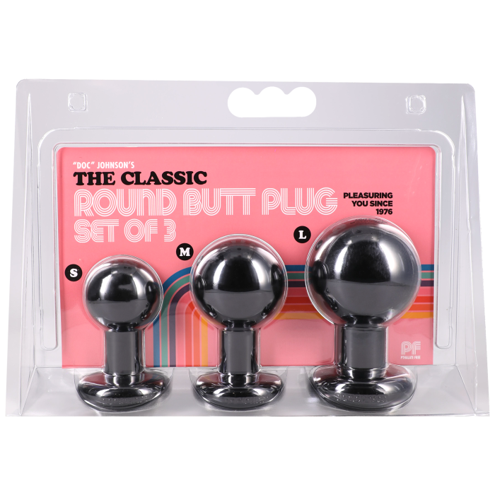 The Classic Round Butt Plug - 3 piece set