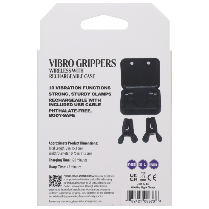 Merci - Vibro Grippers - Wireless Vibrating Nipple Clamps with Rechargeable Case