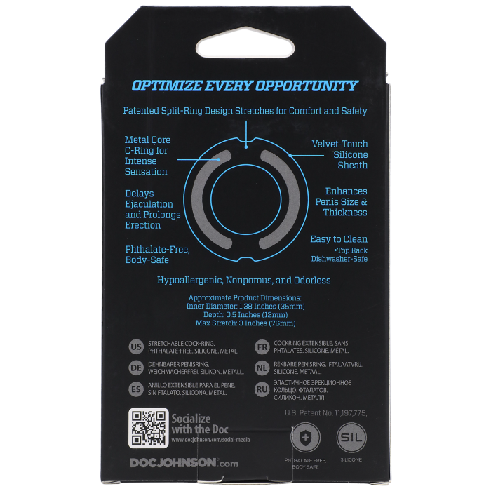 OptiMALE - FlexiSteel - Soft Silicone with Inner Metal Core - 35mm
