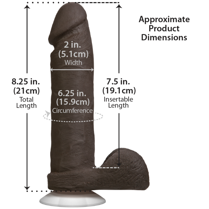 The Realistic Cock - With Removable Vac-U-Lock Suction Cup - ULTRASKYN - 8 Inch (with balls)