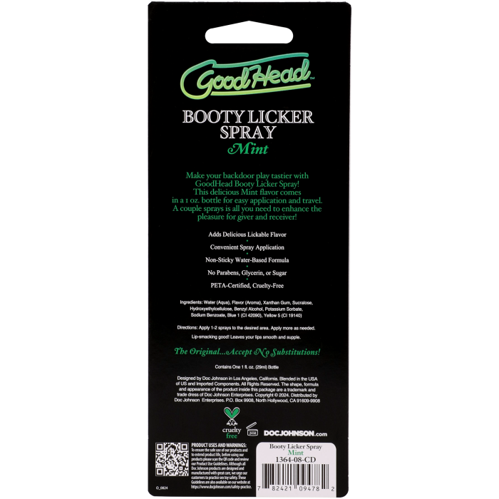GoodHead - Booty Licker Spray - Mint - 1 fl. oz.