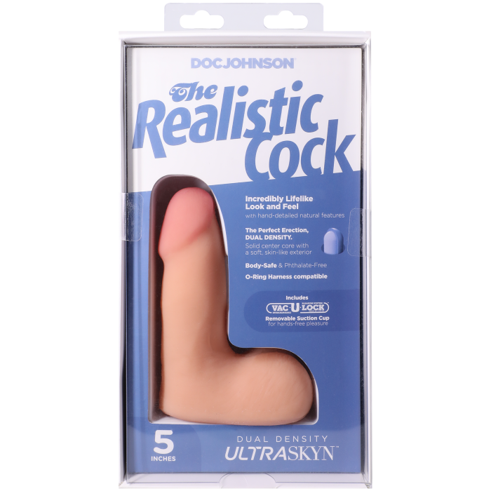 The Realistic Cock - With Removable Vac-U-Lock Suction Cup - ULTRASKYN - 5 Inch (with balls)