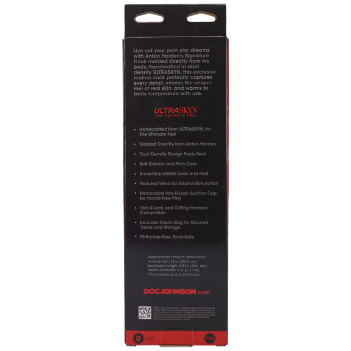 Signature Cocks - Anton Harden - 12 Inch ULTRASKYN Cock with Removable Vac-U-Lock Suction Cup