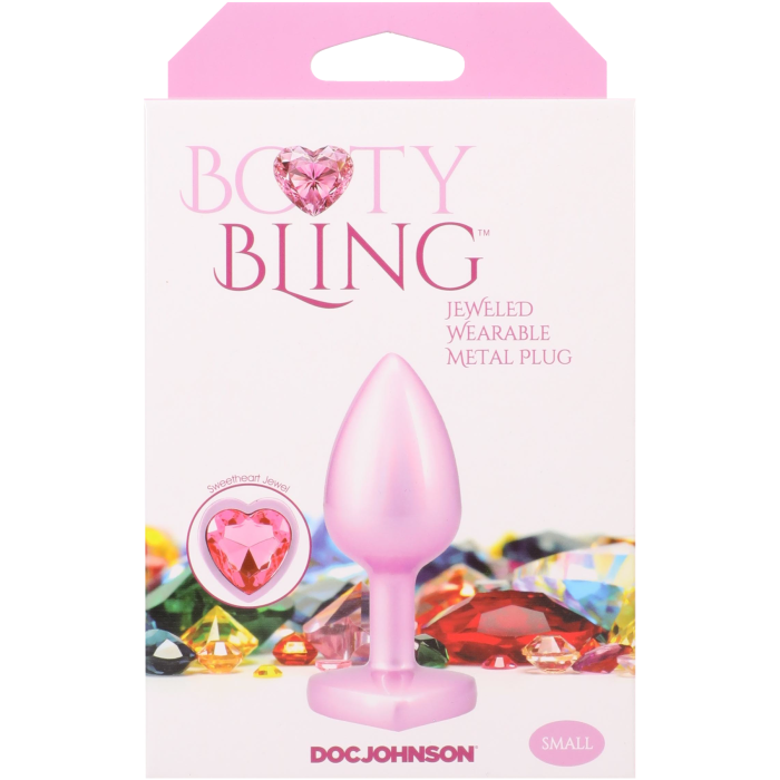 Booty Bling - Heart Diamond Jeweled Wearable Metal Plug - Small