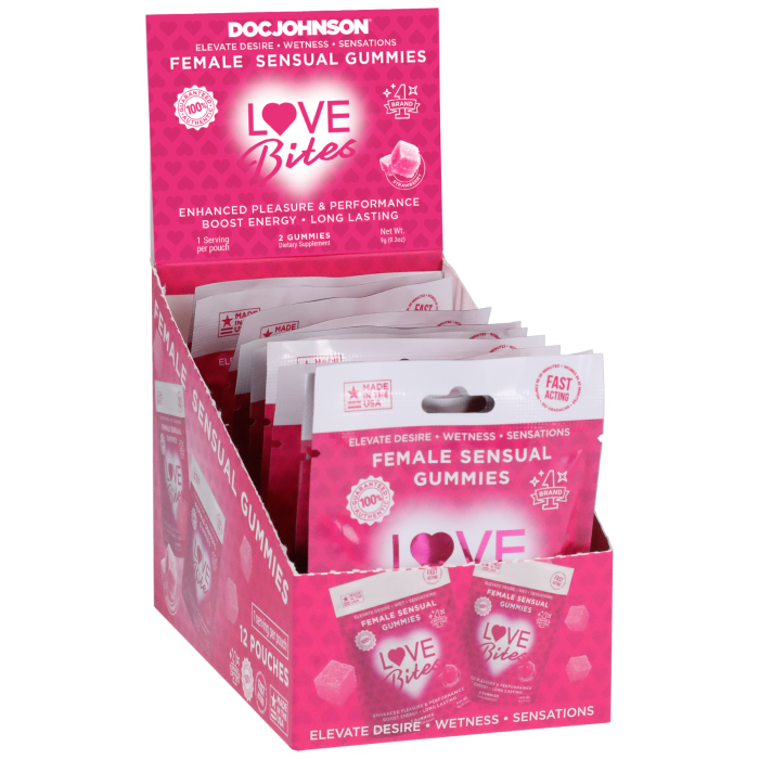 Love Bites - Female Sensual Gummies - 12 Pack Display (2 per pack)