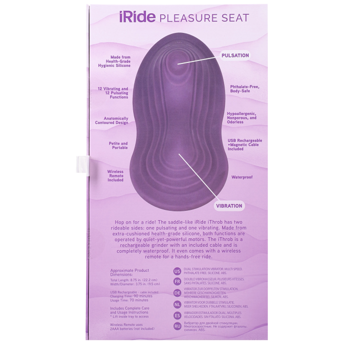 iRide Pleasure Seat - iThrob - Rechargeable with Wireless Remote