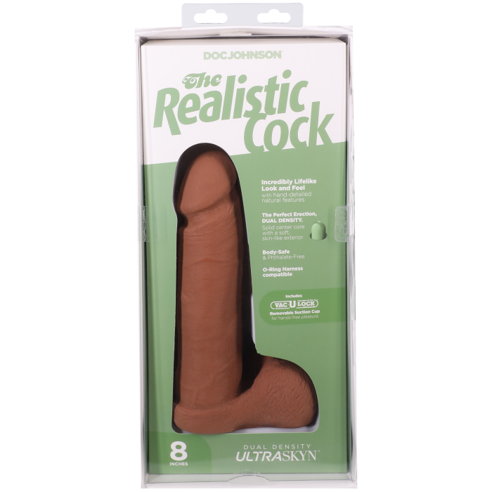 The Realistic Cock - With Removable Vac-U-Lock Suction Cup - ULTRASKYN - 8 Inch (with balls)