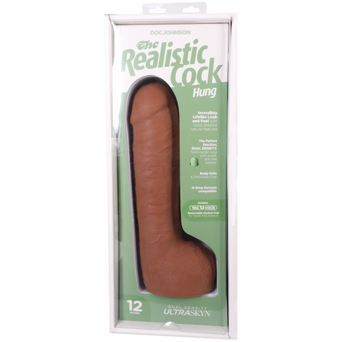 The Realistic Cock - Hung With Removable Vac-U-Lock Suction Cup - ULTRASKYN - 12 Inch (with balls)