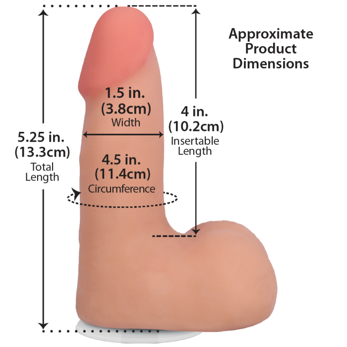 The Realistic Cock - With Removable Vac-U-Lock Suction Cup - ULTRASKYN - 5 Inch (with balls)