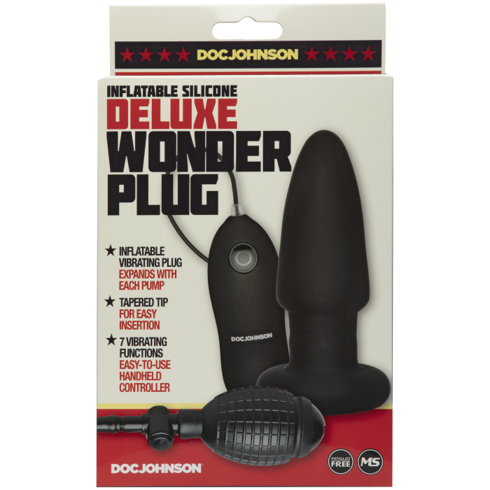 Deluxe Wonder Plug - Inflatable Vibrating Silicone Butt Plug