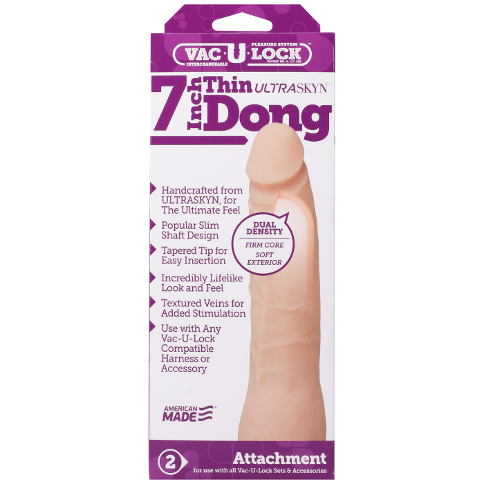Vac-U-Lock - 7 Inch Thin ULTRASKYN Dong
