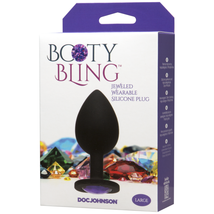 Booty Bling - Jeweled Wearable Silicone Plug - Large