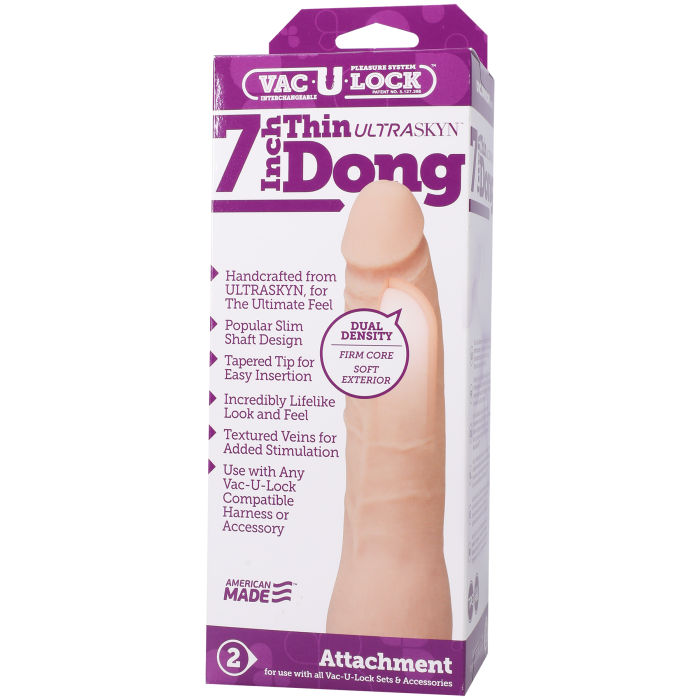 Vac-U-Lock - 7 Inch Thin ULTRASKYN Dong