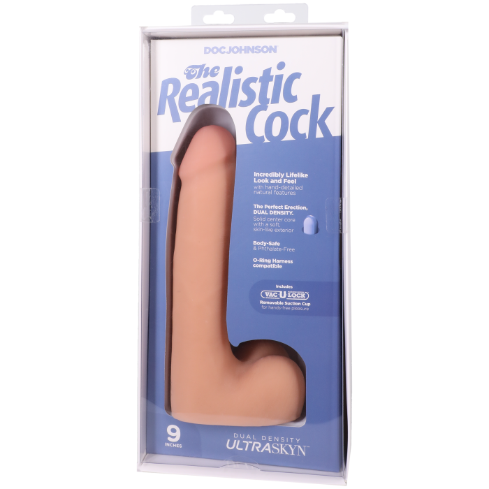The Realistic Cock - With Removable Vac-U-Lock Suction Cup - ULTRASKYN - 9 Inch (with balls)