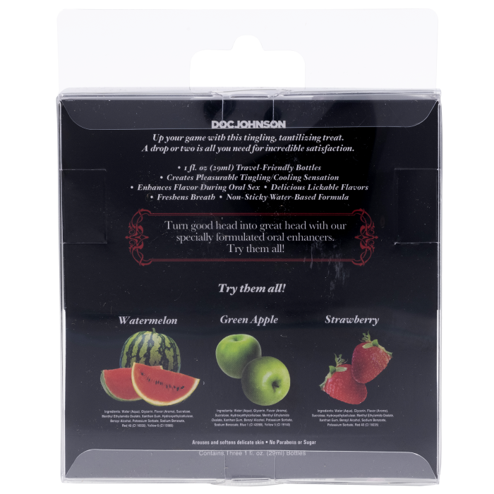 GoodHead - Tingle Drops - Wild Watermelon, Sour Green Apple, Salivating Strawberry - 3 Pack - 1 fl. oz.