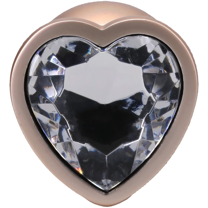 Booty Bling - Heart Diamond Jeweled Wearable Metal Plug - Large
