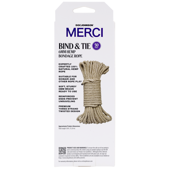 Merci - Bind & Tie - 6mm Hemp Bondage Rope - 50 Feet