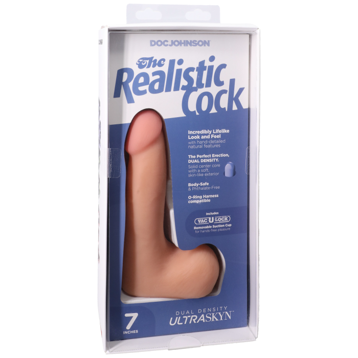 The Realistic Cock - With Removable Vac-U-Lock Suction Cup - ULTRASKYN - 7 Inch (with balls)