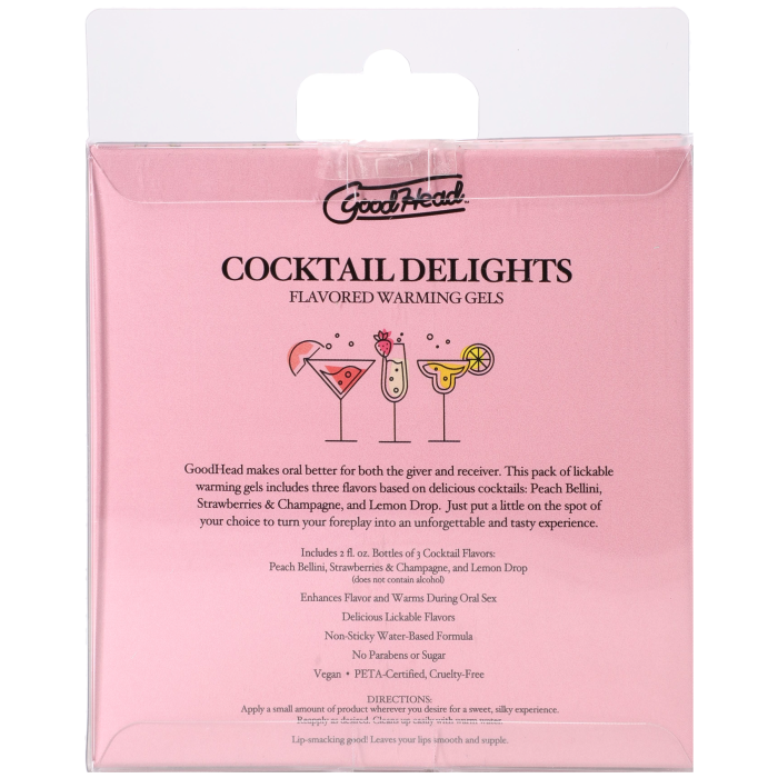 GoodHead - Cocktail Delights - Peach Bellini, Strawberries & Champagne, Lemon Drop - 3 Pack - 2 oz.