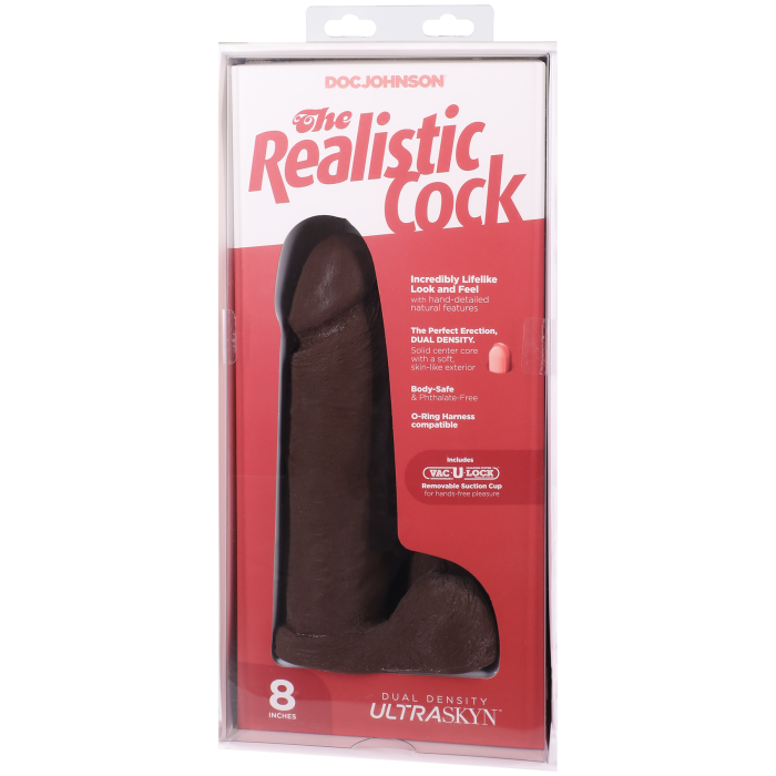 The Realistic Cock - With Removable Vac-U-Lock Suction Cup - ULTRASKYN - 8 Inch (with balls)