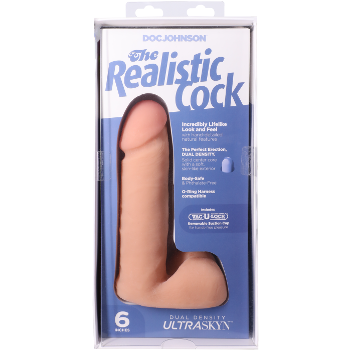 The Realistic Cock - With Removable Vac-U-Lock Suction Cup - ULTRASKYN - 6 Inch (with balls)