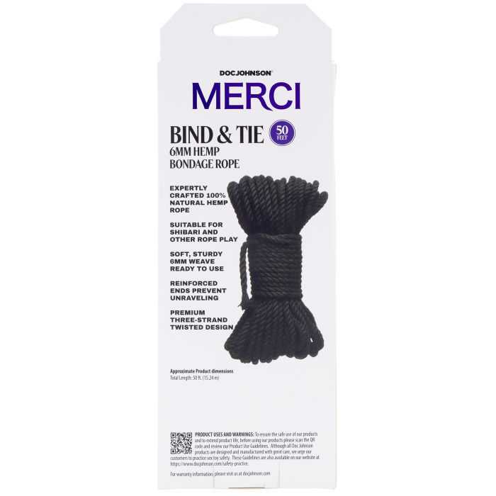 Merci - Bind & Tie - 6mm Hemp Bondage Rope - 50 Feet