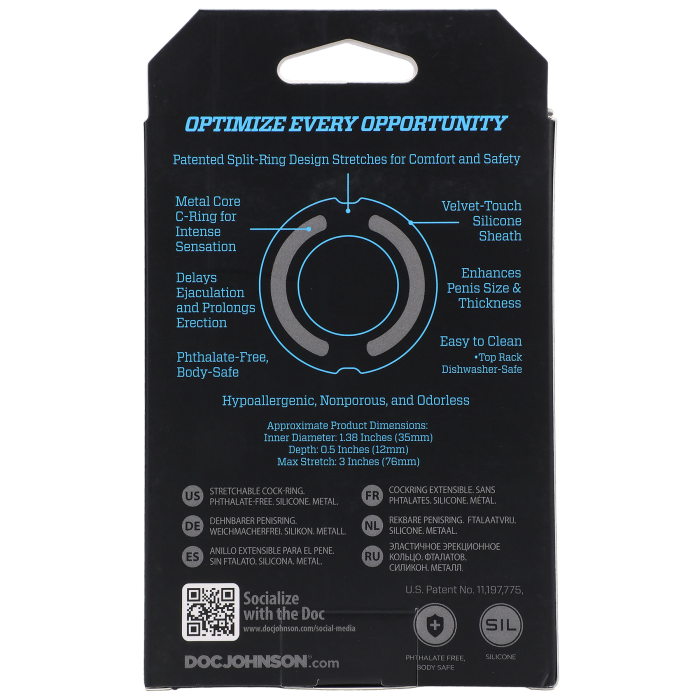 OptiMALE - FlexiSteel - Soft Silicone with Inner Metal Core - 35mm