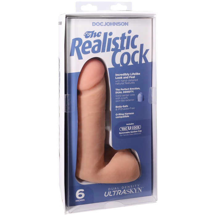 The Realistic Cock - With Removable Vac-U-Lock Suction Cup - ULTRASKYN - 6 Inch (with balls)