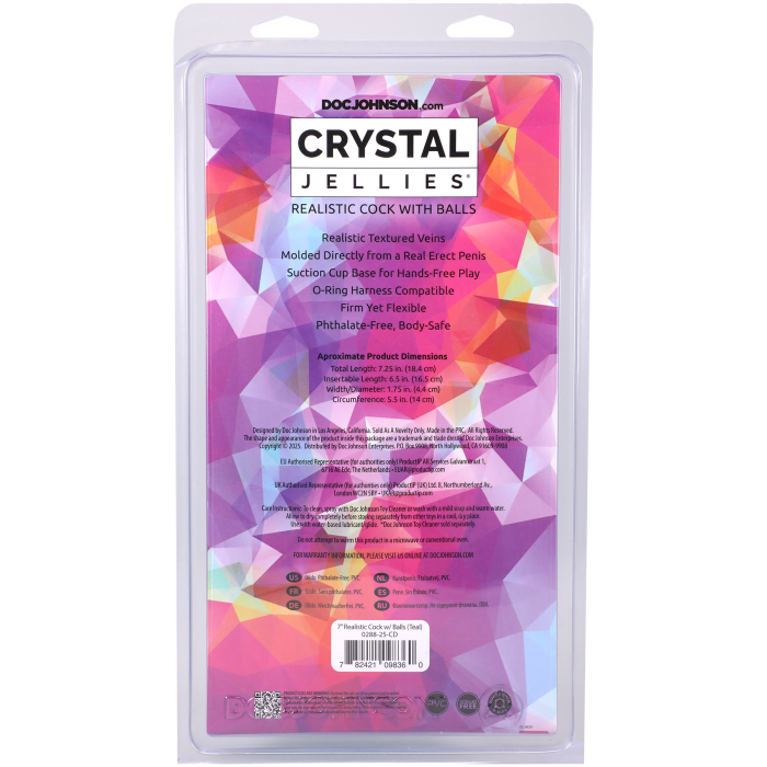 Crystal Jellies - 7 Inch Realistic Cock with Balls