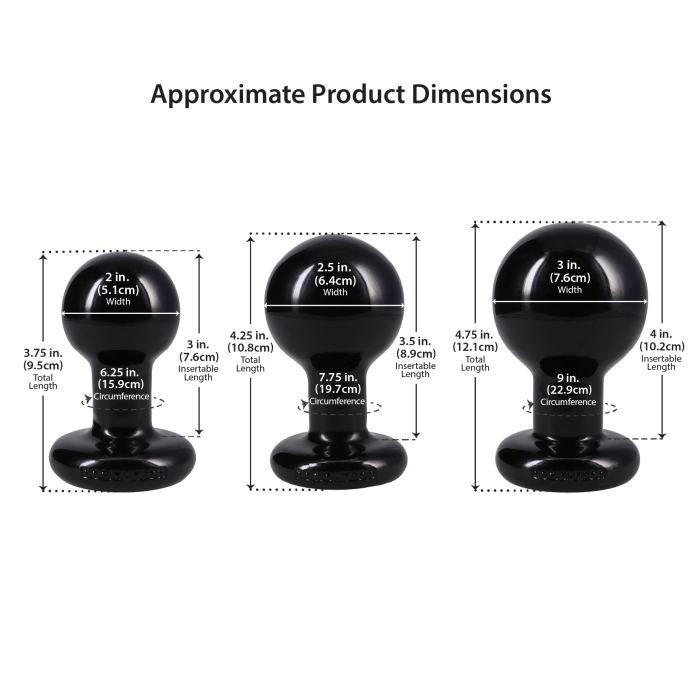 The Classic Round Butt Plug - 3 piece set